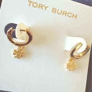 Tory Burch Gold Plated Hoop Earrings